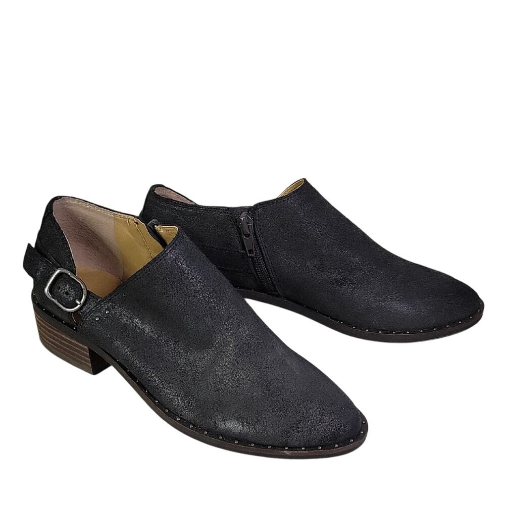 Lucky Brand Gahiro Black Suede Ankle Booties Womens Size 6.5